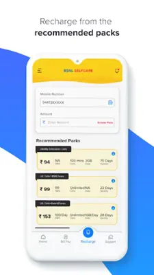 BSNL Selfcare android App screenshot 2